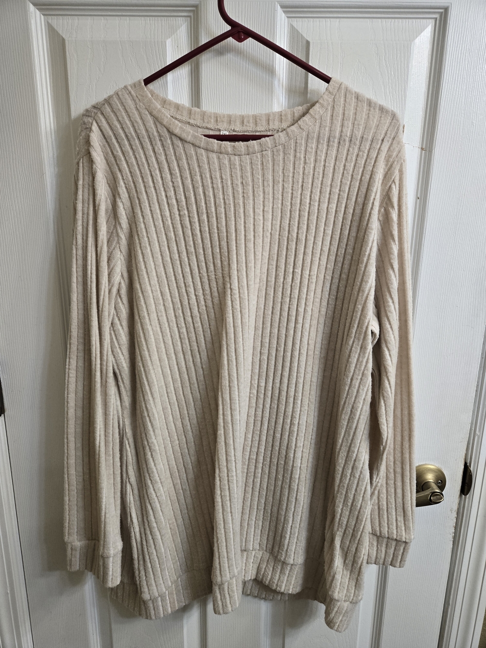 Cozy Ribbed Crewneck Sweater - Cream